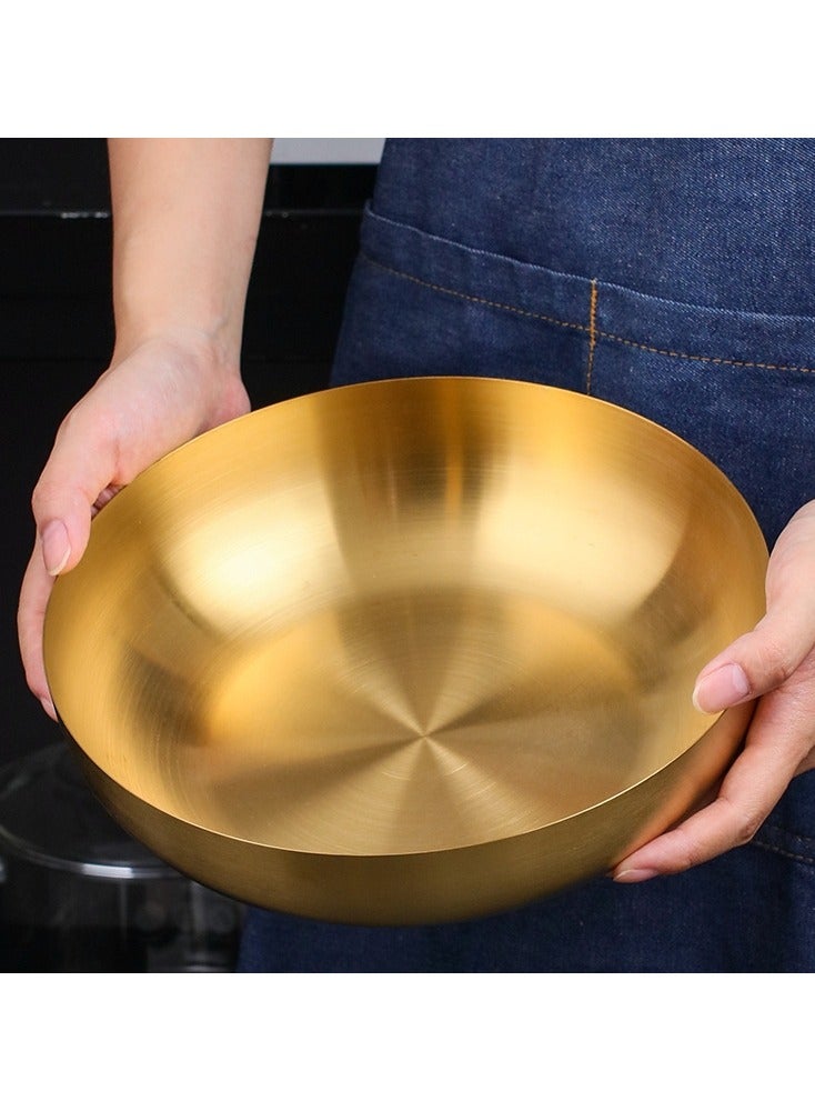 Mixing Bowl, Salad Bowl Thickened Multi Functional Easy Cleaning Golden for Noodle for Restaurant for Kitchen 24CM - Image 3