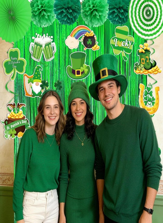 FINDRICH 47Pcs St Patricks Day Decorations, St. Patrick's Day Decorations Kit Shamrock Lucky Banner Garlands Hanging Swirls Fringe Curtain for Home Irish St. Patrick's Day Decor - Image 2