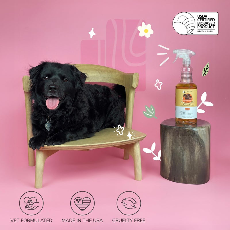 kin+kind Pet Odor Eliminator for Home - Litter Deodorizer, Pet Urine Odor Eliminator Spray and Stain Remover Spray for Harwood Floods, Carpet and Fabric - Pee, Odor and Stain Destroyer 32 fl oz - Image 5