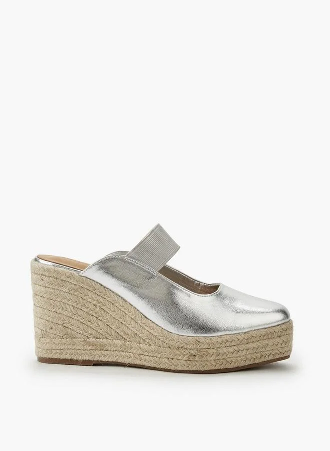 Peppermint SILVER Women Wedge Heel Espadrilles for Women | Best Price UAE