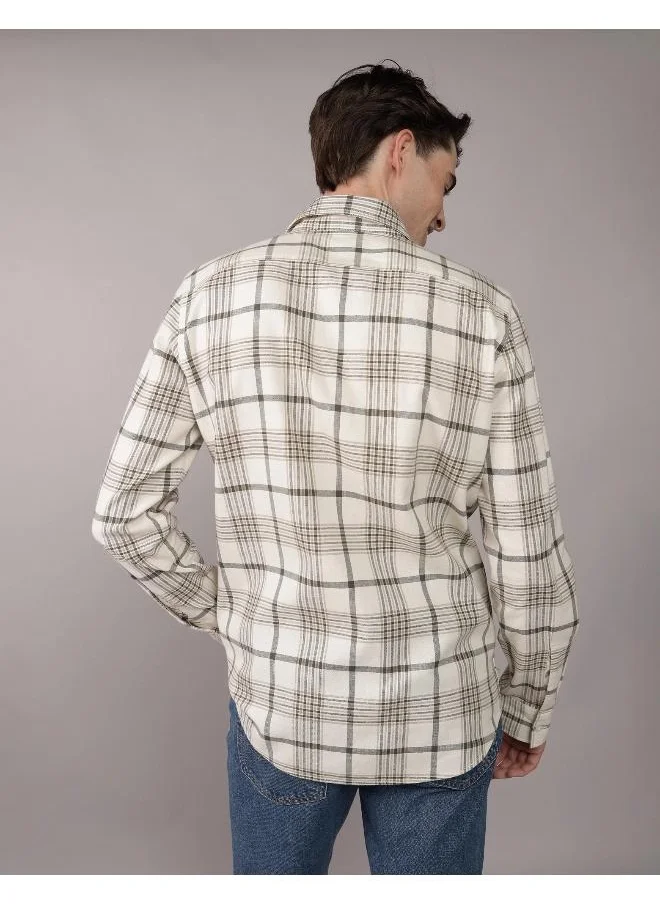 American Eagle AE Plaid Slim Fit Everyday Button-Up Shirt