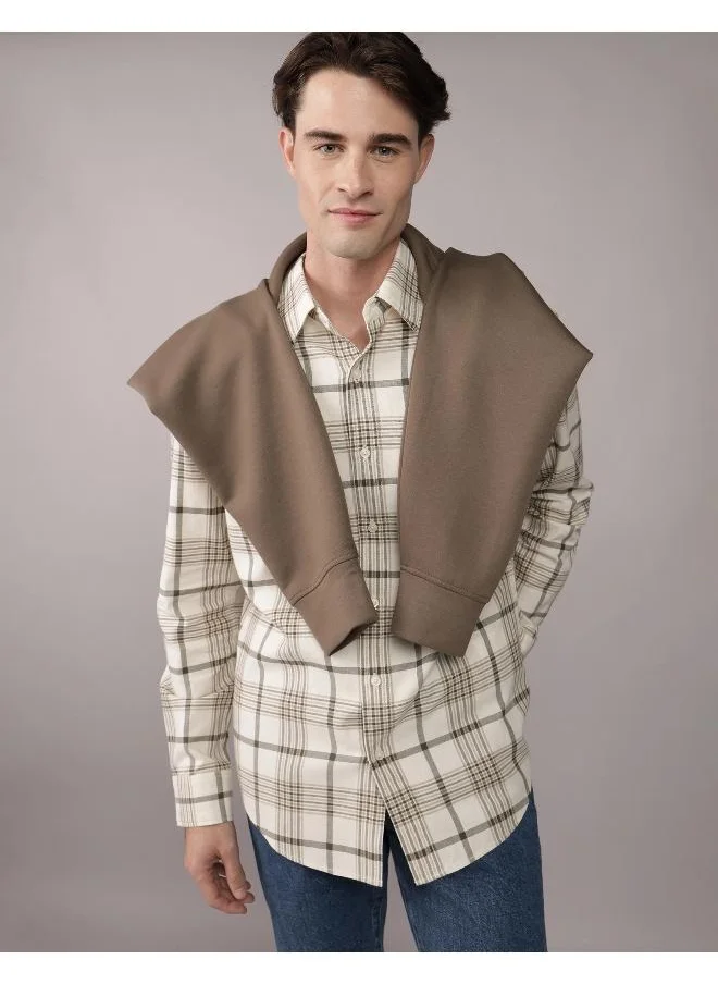 American Eagle AE Plaid Slim Fit Everyday Button-Up Shirt
