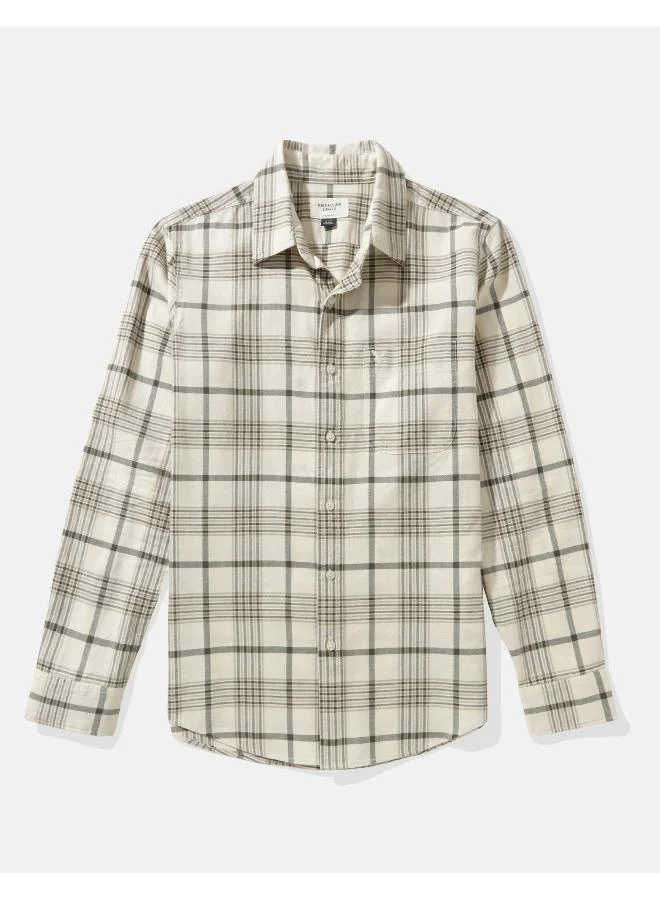 American Eagle AE Plaid Slim Fit Everyday Button-Up Shirt