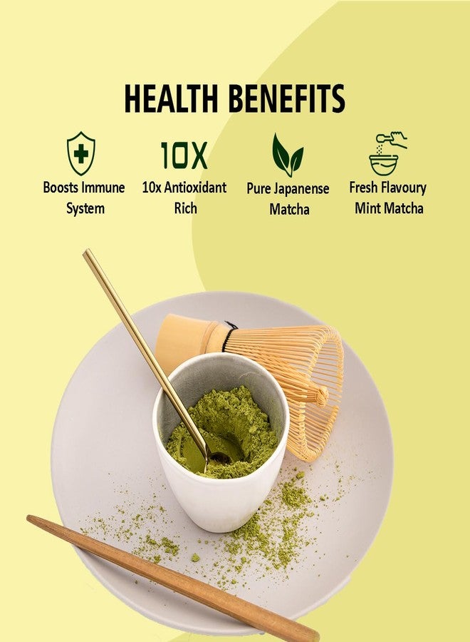 Golden Tips Japanese Lemon Matcha Green Tea Powder Pouch (50 Gram 25 cups) - Image 2