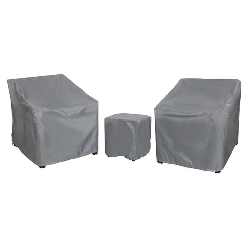 Terrace Furniture Chair Cover, Outdoor Terrace Cover Set 3-Piece Tavern Chair Cover Set, Waterproof, Grey - Image 1