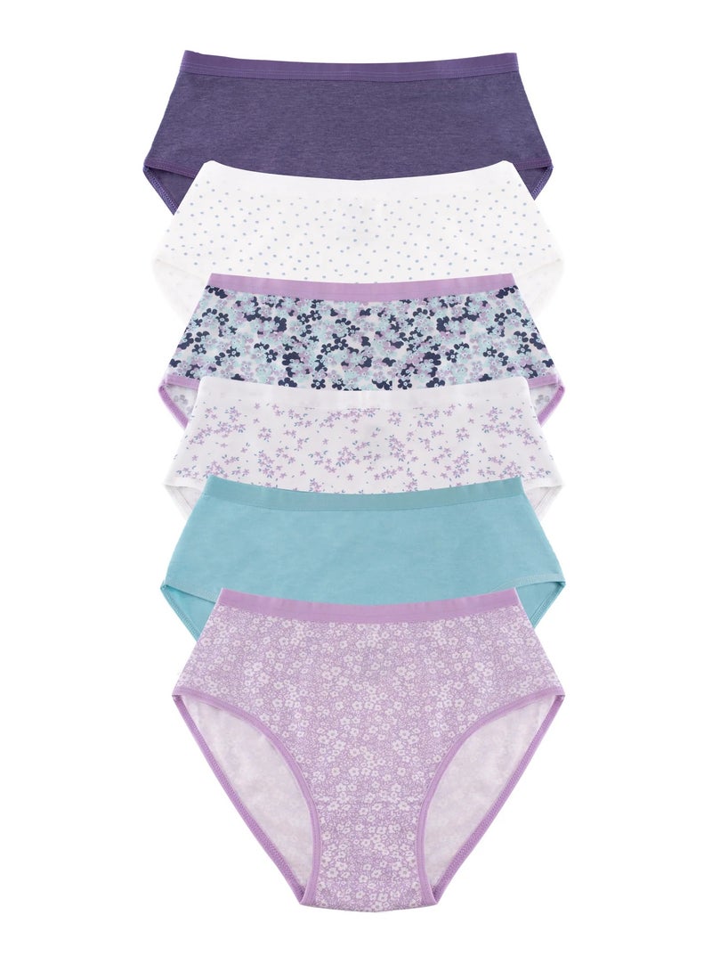 Milk Pack of 6 Cotton Classic Brief Panties Underwear - Image 1