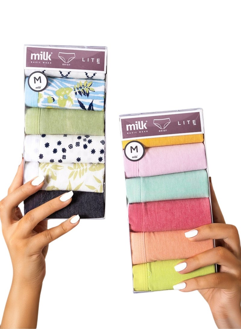Milk Pack of 6 Cotton Classic Brief Panties Underwear - Image 5