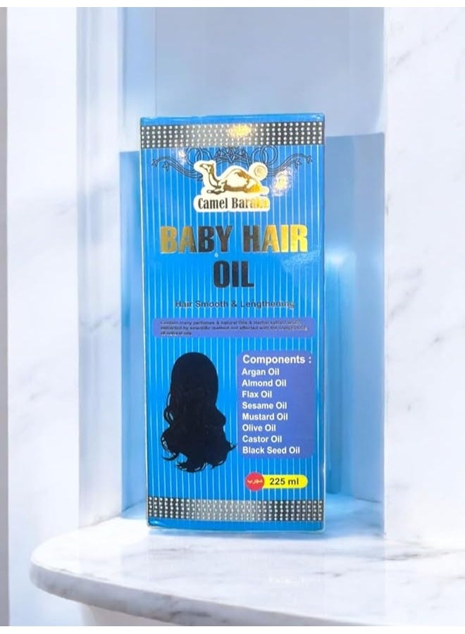 camel Baby Hair Oil with 8 Natural Oils for Smoothing and Lengthening, Premium and Herbal Oil, 225ml - Image 1