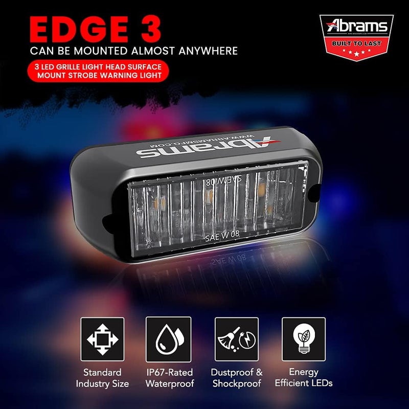 Abrams EDGE 3 LED Grille Emergency Vehicle Warning Strobe Lights - Image 2