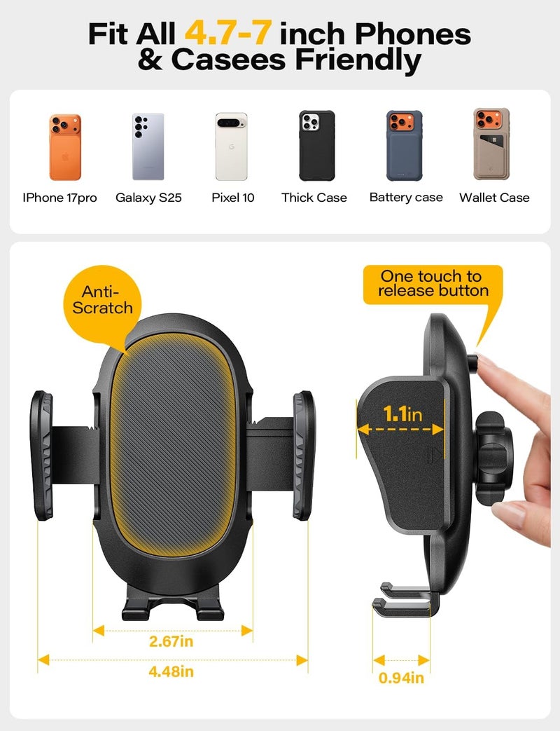 TAZENI Cup Holder Phone Holder for Car Bottle Friendly Cup Phone Holder for Car High Adjustable Mobile Phone Cup Holder Expander for Car Easy to Install & Sturdy & - Image 4