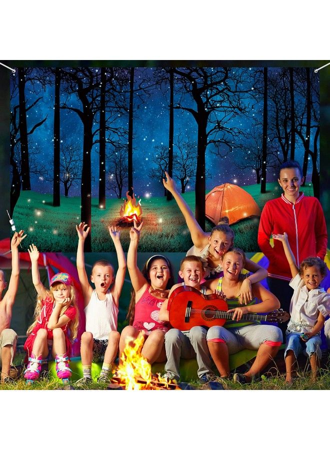 Blulu Forest Scene Camping Backdrop Supplies Camping Photography Background Photo Shoot Backdrop Party Decoration For Camping Theme Party Birthday Party Baby Shower - Image 5