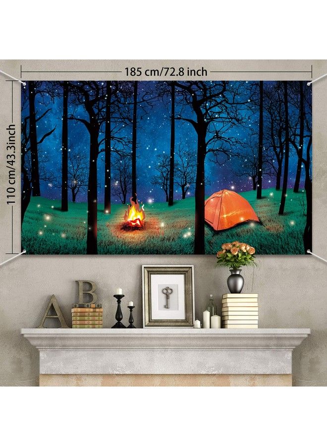 Blulu Forest Scene Camping Backdrop Supplies Camping Photography Background Photo Shoot Backdrop Party Decoration For Camping Theme Party Birthday Party Baby Shower - Image 3