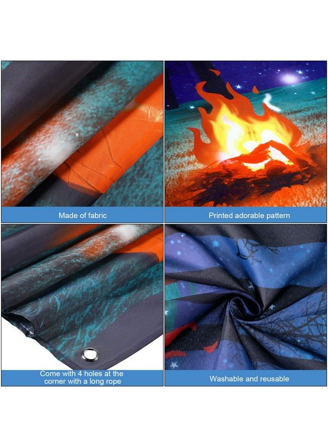 Blulu Forest Scene Camping Backdrop Supplies Camping Photography Background Photo Shoot Backdrop Party Decoration For Camping Theme Party Birthday Party Baby Shower - Image 4