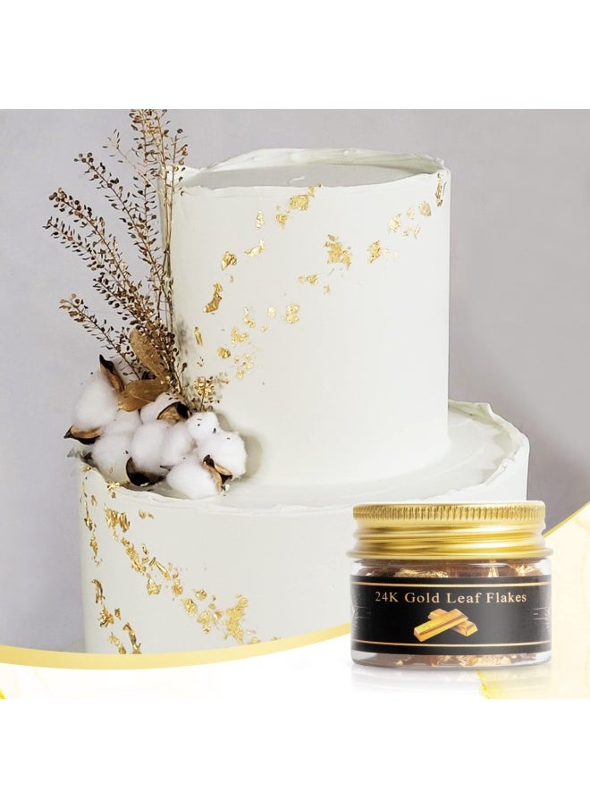 kinno Edible Genuine Gold Leaf Flakes 25Mg 24K Gold Flakes Decorative Dishes Genuine Gold Leaf For Cooking Cakes And Chocolates Decoration Health And Spa  - Image 5