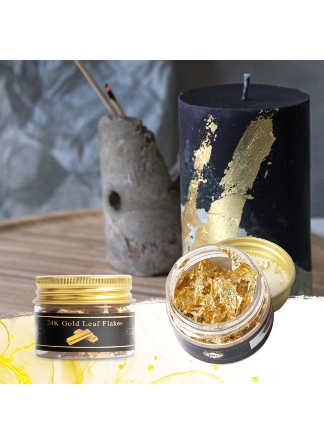 Edible Genuine Gold Leaf Flakes 25Mg 24K Gold Flakes Decorative Dishes Genuine Gold Leaf For Cooking Cakes And Chocolates Decoration Health And Spa