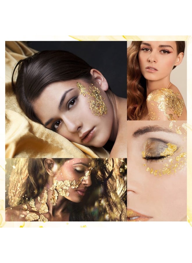 Edible Genuine Gold Leaf Flakes 25Mg 24K Gold Flakes Decorative Dishes Genuine Gold Leaf For Cooking Cakes And Chocolates Decoration Health And Spa