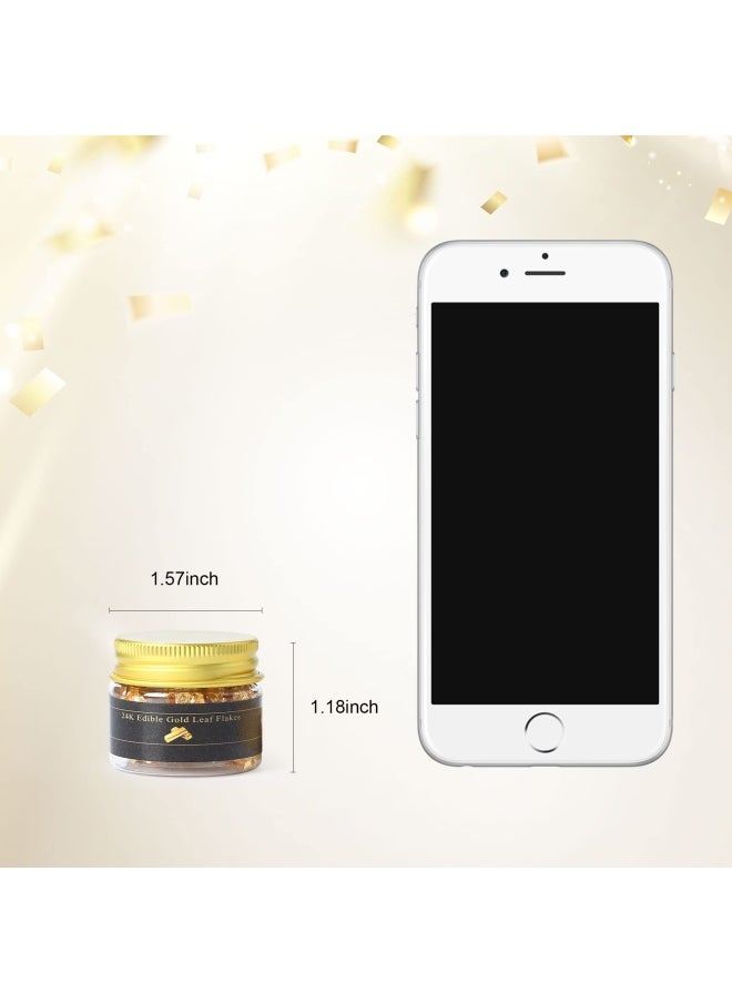 kinno Edible Genuine Gold Leaf Flakes 25Mg 24K Gold Flakes Decorative Dishes Genuine Gold Leaf For Cooking Cakes And Chocolates Decoration Health And Spa  - Image 2