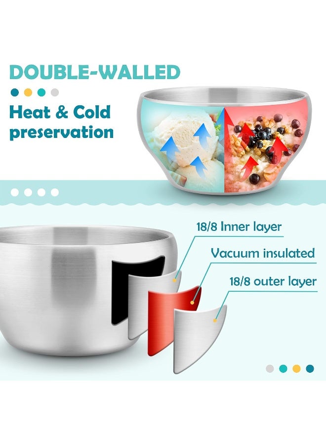 HaWare 6-Piece Kids Bowls, 12oz SUS304 Metal Bowl for Toddler Children - Image 3