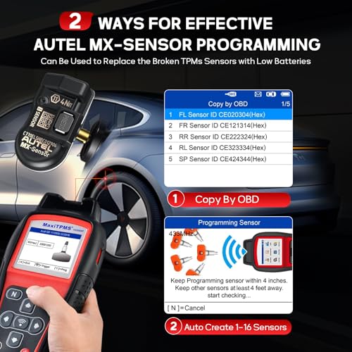 Autel MaxiTPMS TS508WF TPMS Programming Tool, w/$120 4PCS Autel TPMS Sensors, 2025 WiFi Ver. of TS408S TS501 TS508 TS601, Relearn/Activate/Diagnosis All Sensor, Read/Clear DTCs, Lifetime Update - Image 5