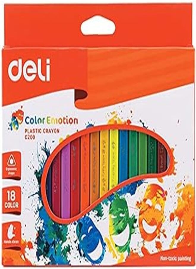 Deli Deli 18 colors plastic crayon 