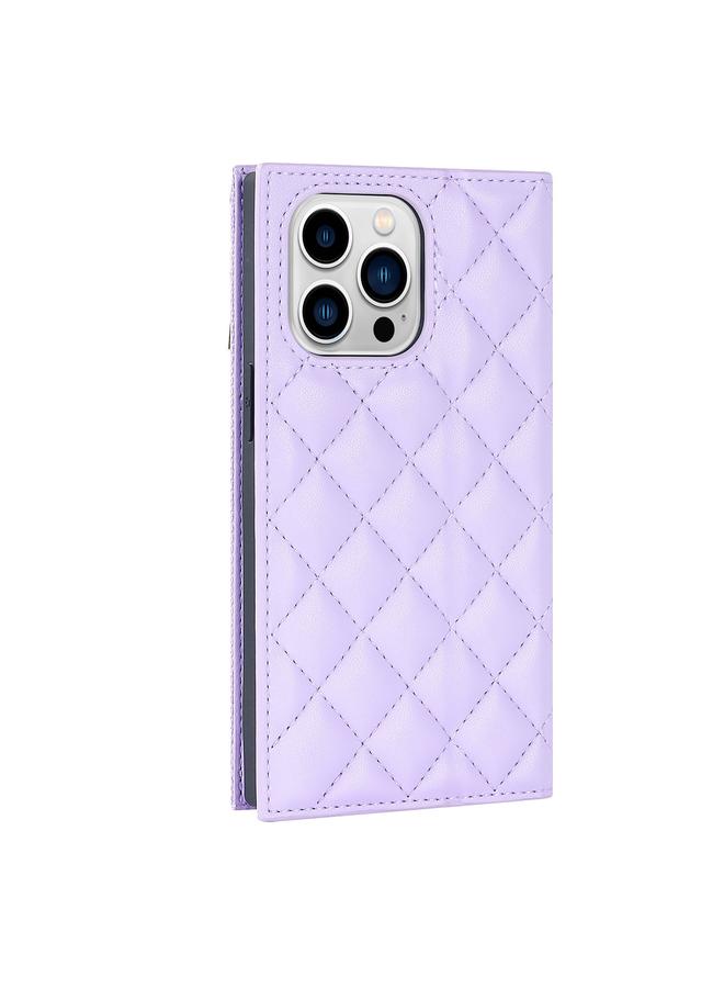 S-TOP Case For iPhone 13 Pro Grid Texture Lanyard Zipper Leather Phone Case - Image 3
