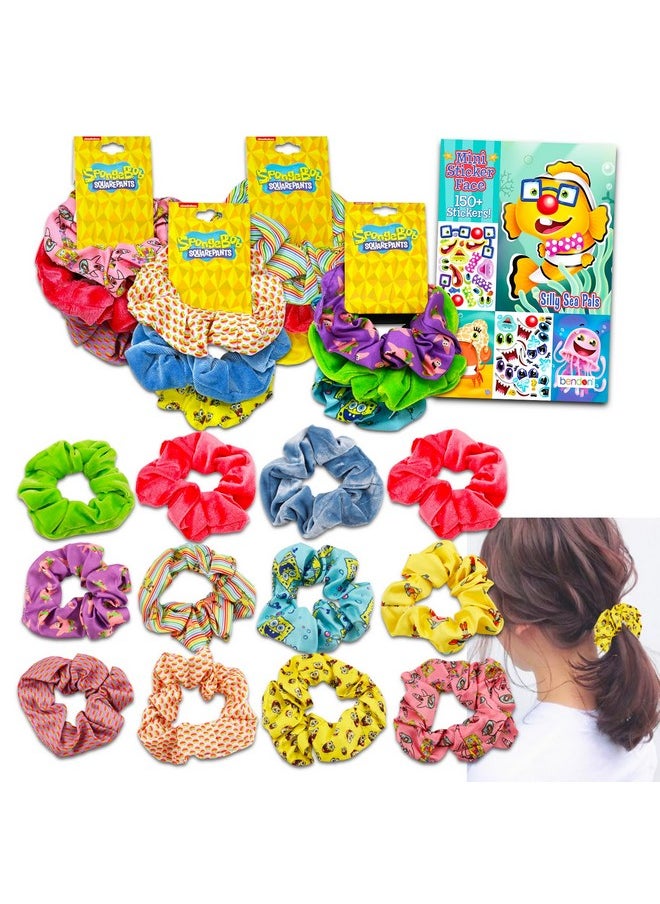 Spongebob Squarepants Spongebob Hair Accessories For Girls Set - 12 Pack Bundle With Spongebob Hair Scrunchies Plus Stickers, More | Spongebob Hair Scrunchies For Kids  - Image 1