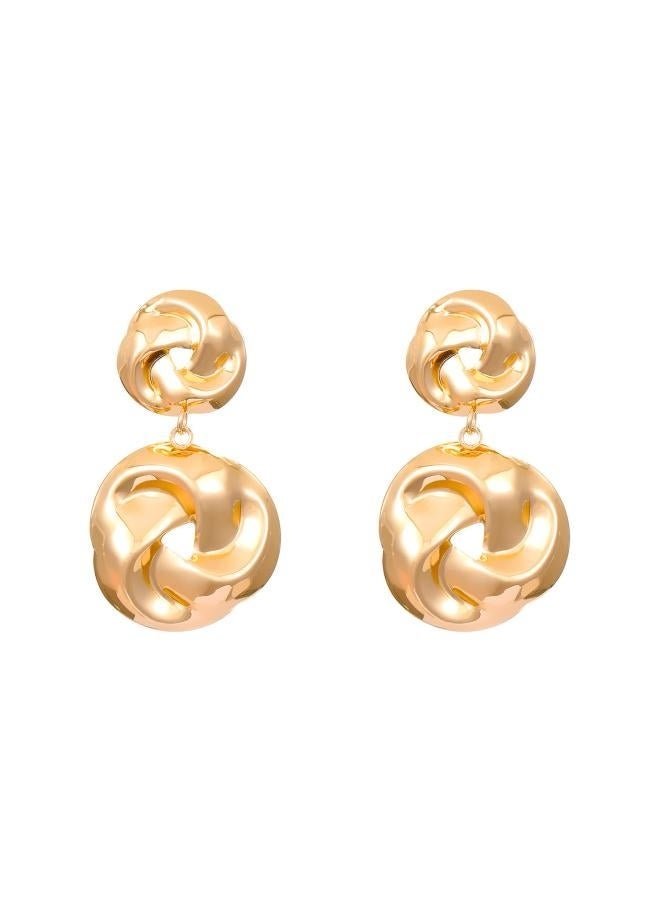 European And American Fashion Exaggerated Creative All-match Distorted Alloy Earrings Women's Geometric Retro Hong Kong Style
