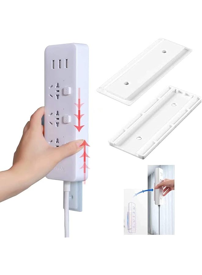 promass Self Adhesive Power Strip Fixator, No Hole Plug-in Wall Socket Sticker, Fixer Reusable Adapter Fixer, Desk Wall Mount, for WiFi Router, Remote Control, Paper Towel Box (4 Pcs) - Image 1