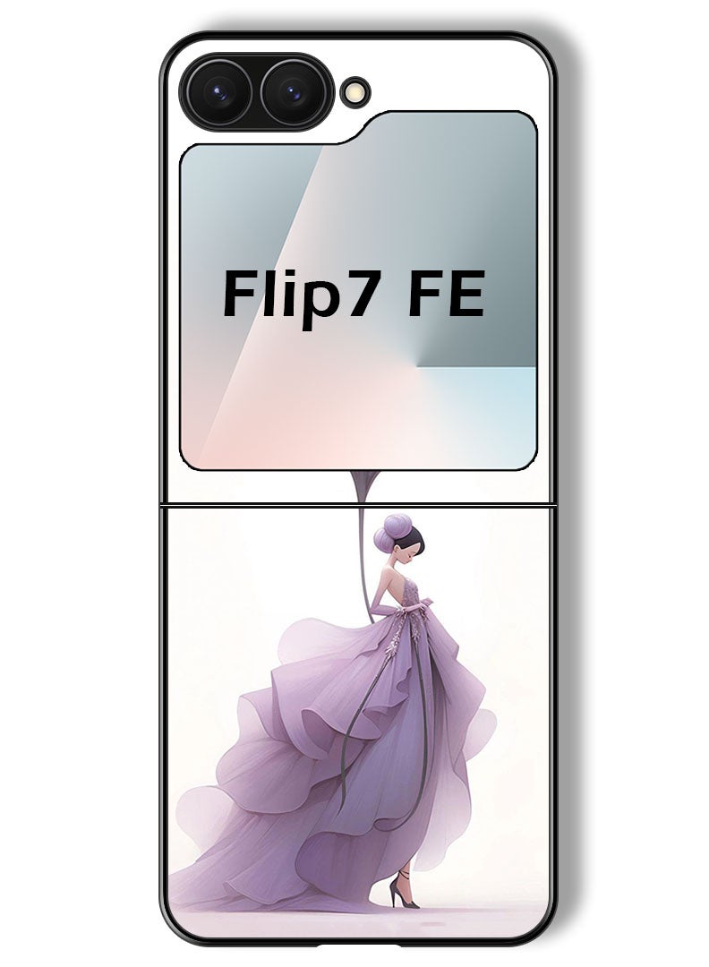 Theodor Case Compatible with Samsung Galaxy Z Flip 7 FE 6.7 Inch Protection Shockproof Bumper Cover Women Flower - Image 1