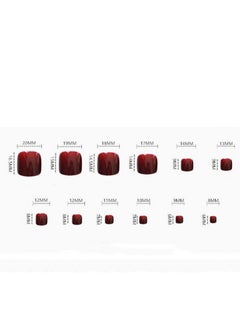 SYNSYB 24-Piece Short Square Press-on Toenails:Acrylic Fake Nails ,toe fake nails for Seamless Fit  - Image 2