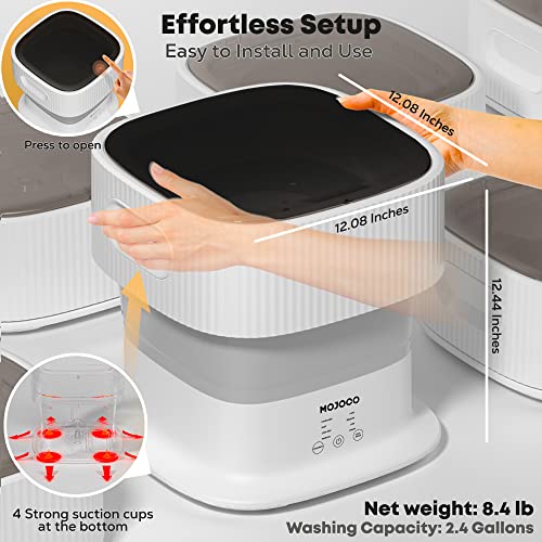 Mojoco Mini Portable Washing Machine - Foldable/Collapsible Washing Machine for Baby Clothes, Socks, Underwear - Portable Washer for Travel, Camping, Apartments, RV - Image 4
