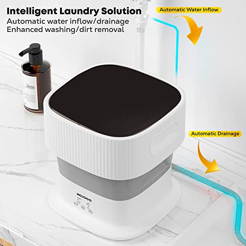 Mojoco Mini Portable Washing Machine - Foldable/Collapsible Washing Machine for Baby Clothes, Socks, Underwear - Portable Washer for Travel, Camping, Apartments, RV - Image 2