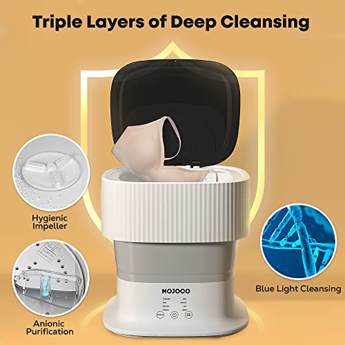 Mojoco Mini Portable Washing Machine - Foldable/Collapsible Washing Machine for Baby Clothes, Socks, Underwear - Portable Washer for Travel, Camping, Apartments, RV - Image 3