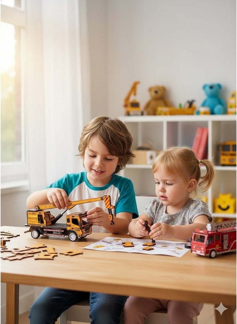 سعودي سيليكت لعبة رافعة خشبية ثلاثية الأبعاد جذابة - مجموعة تجميع نموذجية ممتعة لتعلم العلوم والتكنولوجيا والهندسة والرياضيات - Image 2