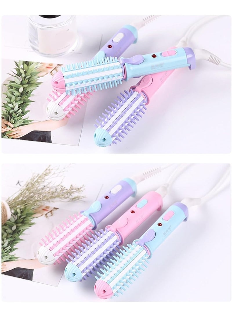 Denx Hair Curling Brush, Professional Curling Iron for Short Hair, Burn Resistant, Instant Heating, 3 in 1 Hair Straightener and Curler Brush - Image 2