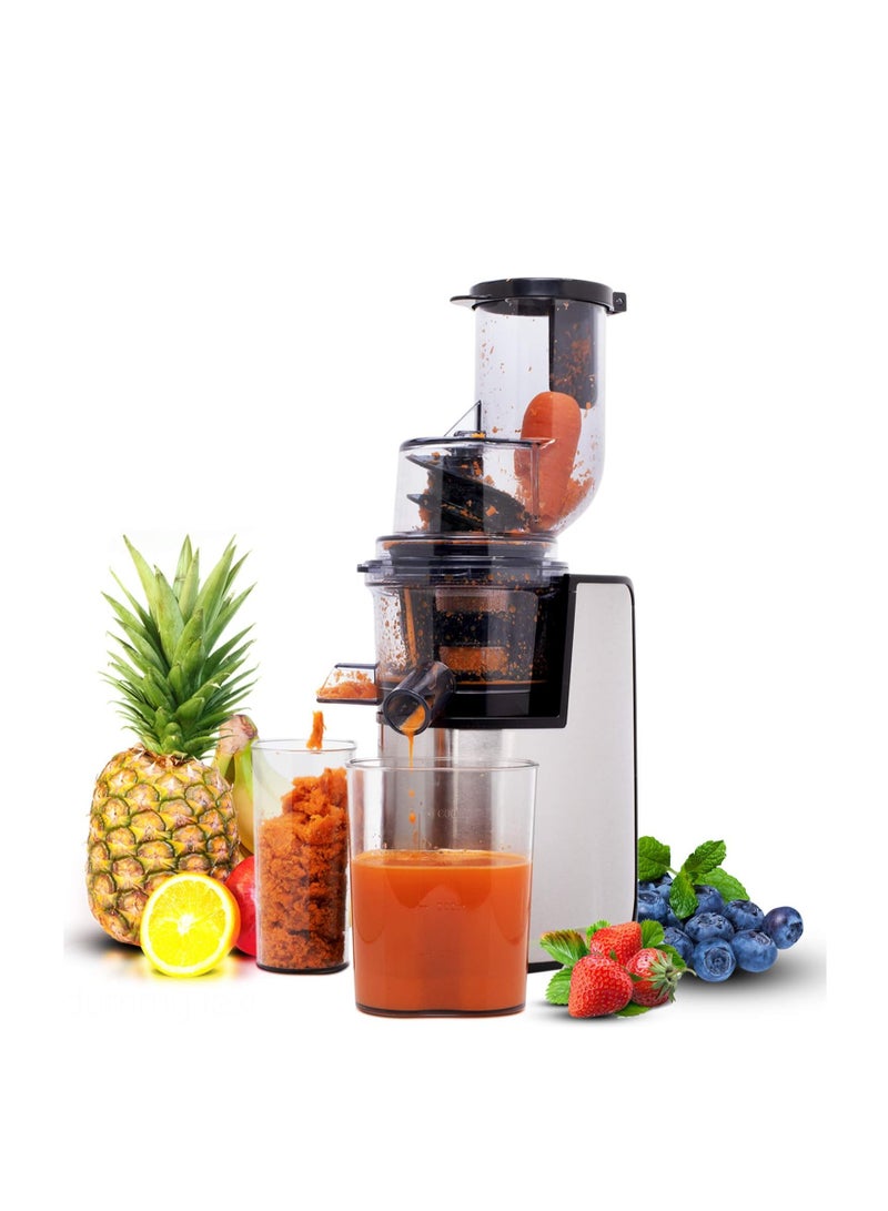 Slow Juicer Machine Cold Press Juicer, Creates Fresh Healthy, High Nutrient Vegetable & Fruit Juice Quiet Motor Reverse Function