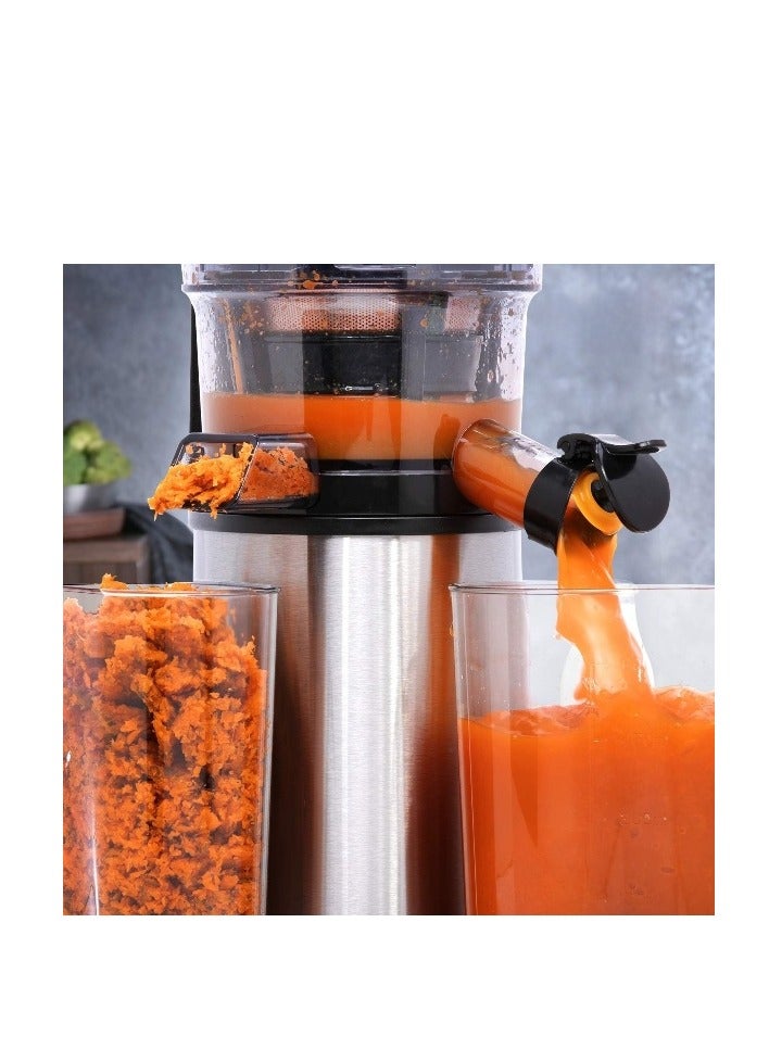 Slow Juicer Machine Cold Press Juicer, Creates Fresh Healthy, High Nutrient Vegetable & Fruit Juice Quiet Motor Reverse Function