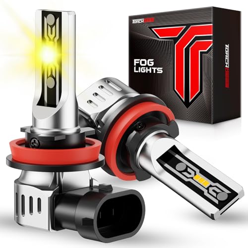 Torchbeam H11H16H8 LED Fog Light Bulbs Yellow 12000 Lumen Upgrade600 Brightness H11 Yellow LED Fog Lights 11 Replacement For CarsTrucksand SUVs3minute quick installationPack of 2 - Image 1
