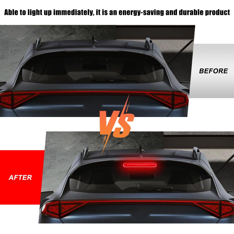 YTFRL Third Brake Light, 24 LED 12V Car High Mount Stop Lights Third Rear Brake Lamp Assembly, Universal Waterproof Tail Lamp High Level Back Braking Light for Cars SUVs Trucks - Image 4