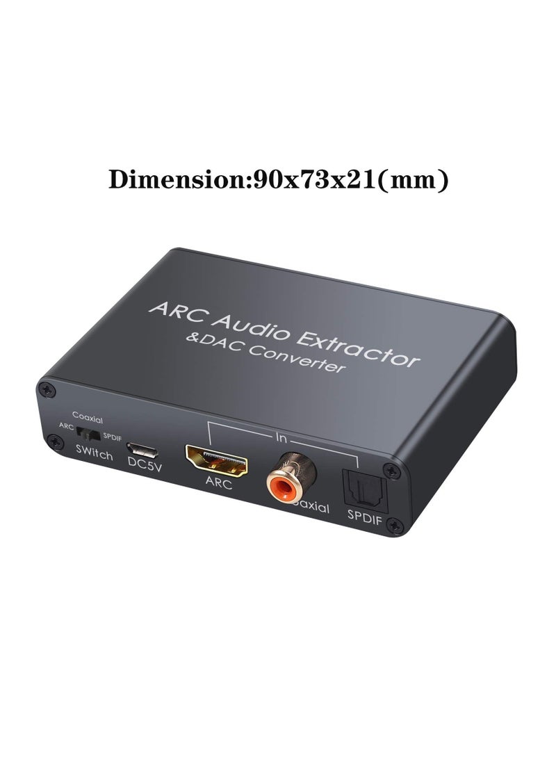 SYOSI - Digital to Analog Audio Converter,HDMI ARC Audio Extractor HDMI Audio Return Channel,with Digital HDMI Optical SPDIF Coaxial and Analog 3.5mm L/R Stereo Audio Converter,Coaxial to 3.5mm and RCA - Image 1