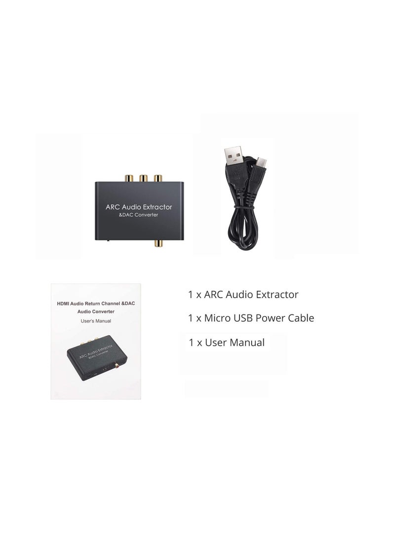 SYOSI - Digital to Analog Audio Converter,HDMI ARC Audio Extractor HDMI Audio Return Channel,with Digital HDMI Optical SPDIF Coaxial and Analog 3.5mm L/R Stereo Audio Converter,Coaxial to 3.5mm and RCA - Image 1