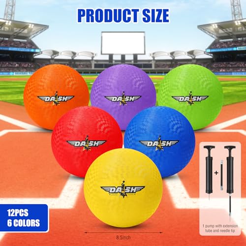 Jerify 12 Pcs 8.5 Inches Playground Balls Kickball Bulk, Colorful Inflatable Sports Bouncy Balls, Dodgeball, Kickball for Official Play, and Fun Indoor and Outdoor Toys and Gift (Light Color) - Image 2