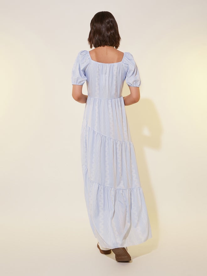 Styli Styli All Over Print Puff Sleeves Tiered Maxi Dress  - Image 5