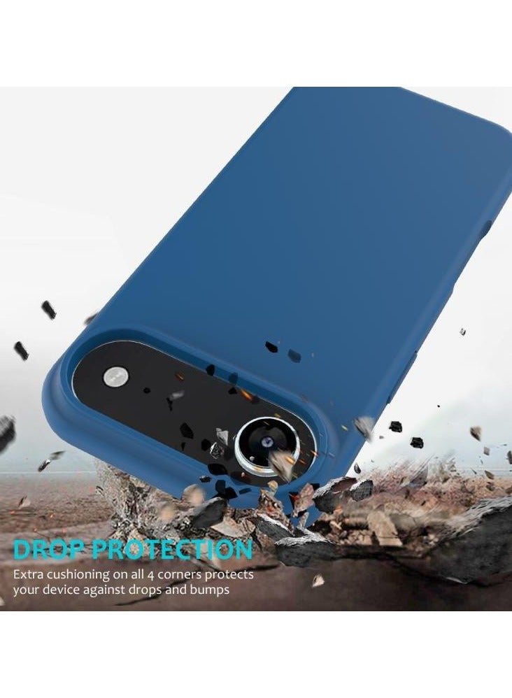 Denx Silicone Case Compatible with iPhone 17 Air, Slim Liquid Silicone Phone Case with 3-Layer Soft Rubber Shockproof Bumper with TPU Lining (Dark Blue) - Image 3