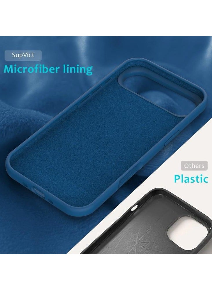 Denx Silicone Case Compatible with iPhone 17 Air, Slim Liquid Silicone Phone Case with 3-Layer Soft Rubber Shockproof Bumper with TPU Lining (Dark Blue) - Image 5