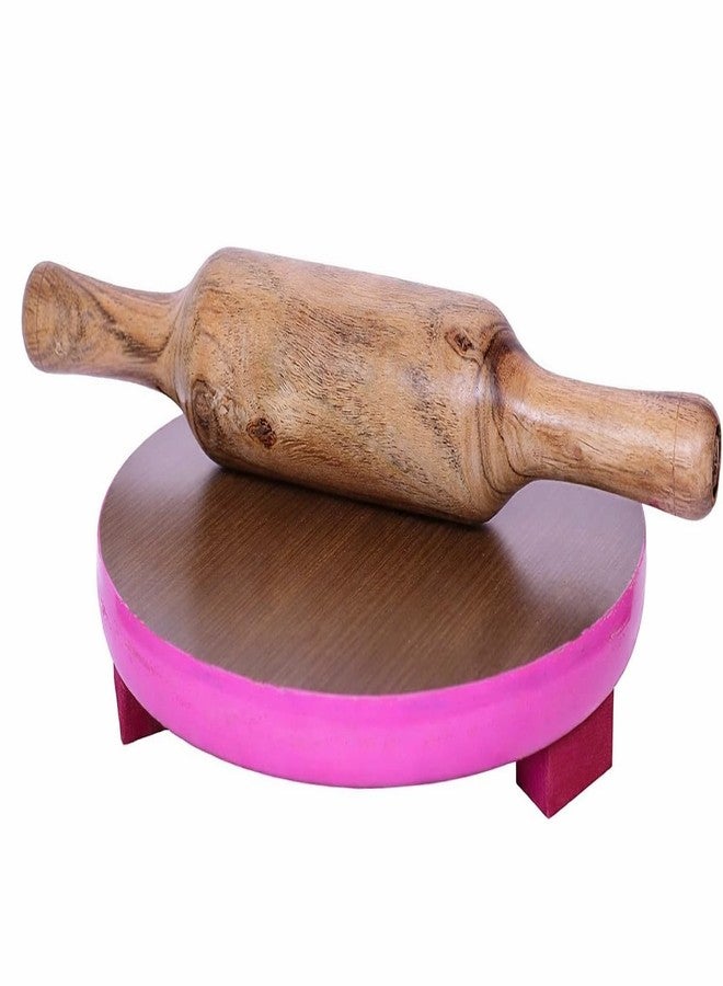 Shopsidex chakla belan roti Maker Combo Pack of 2 PLY Chakla 10 in Wooden Belan 12 in Size/Rolling Pin/Roti chakla (Wooden chakla Belan Set) - Image 3