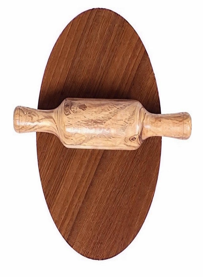 Shopsidex chakla belan roti Maker Combo Pack of 2 PLY Chakla 10 in Wooden Belan 12 in Size/Rolling Pin/Roti chakla (Wooden chakla Belan Set) - Image 1