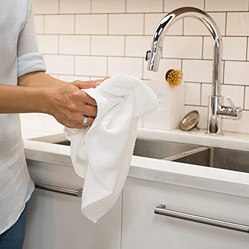 Now Designs Ripple Cotton Dish Towels White 18 x 28in, Set of 2 - Image 4
