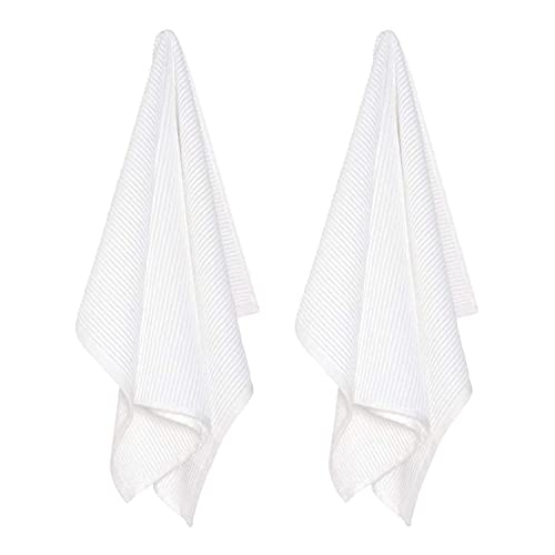 Now Designs Ripple Cotton Dish Towels White 18 x 28in, Set of 2 - Image 1