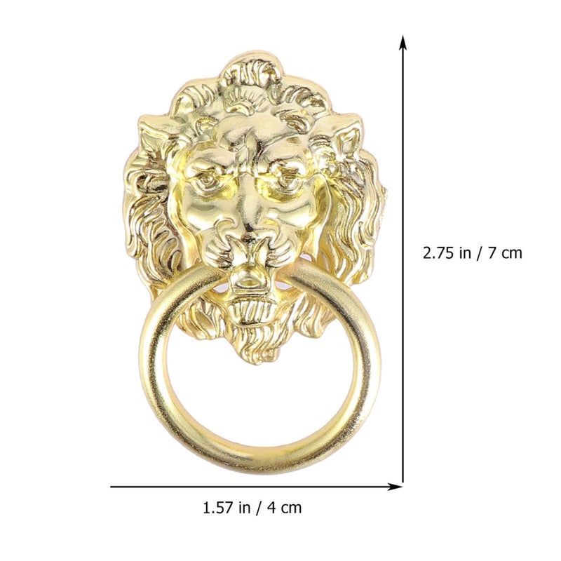 Antique Lion Head Cabinet Pull Handles 8pcs Gold Alloy Drawer Knobs For Kitchen Wardrobe - Image 3